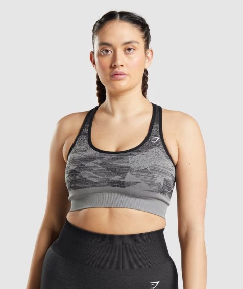 Women's Gymshark Adapt Ombre Seamless Sports Bra Black | NZ 8LICDY